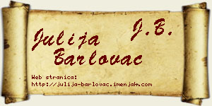 Julija Barlovac vizit kartica